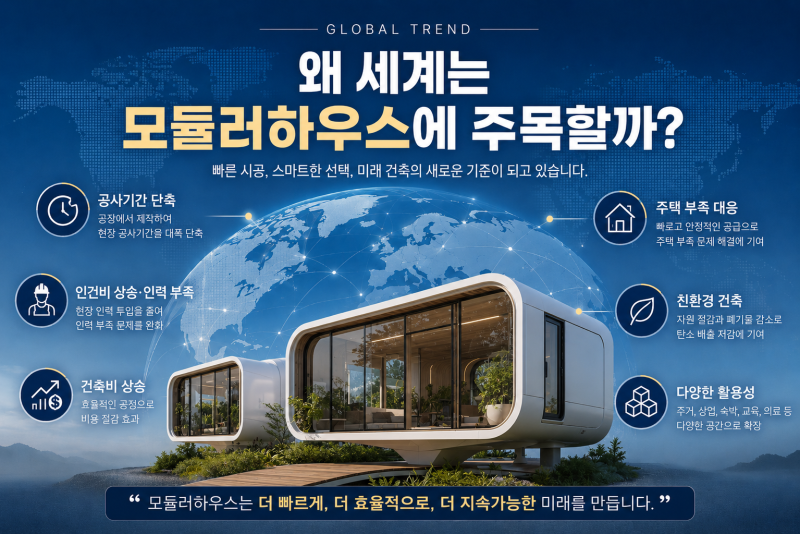 모듈러하우스 공사 현장과 공장에서 제작되는 모습