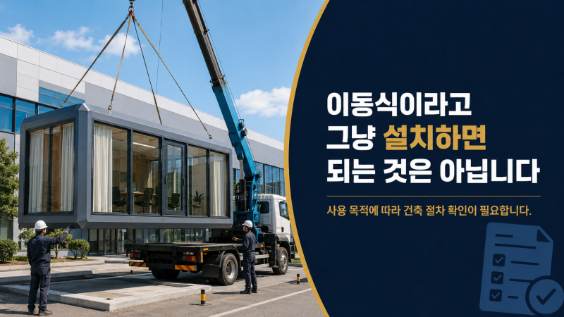 가설건축물의 한 종류인 공사용 컨테이너 사무실