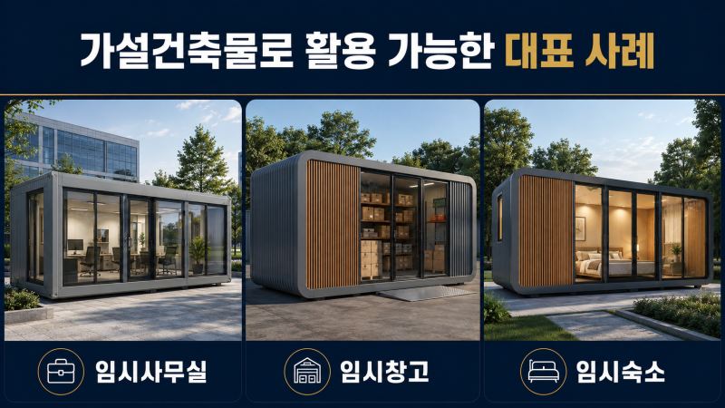 건설 현장에 설치된 모듈러 사무실